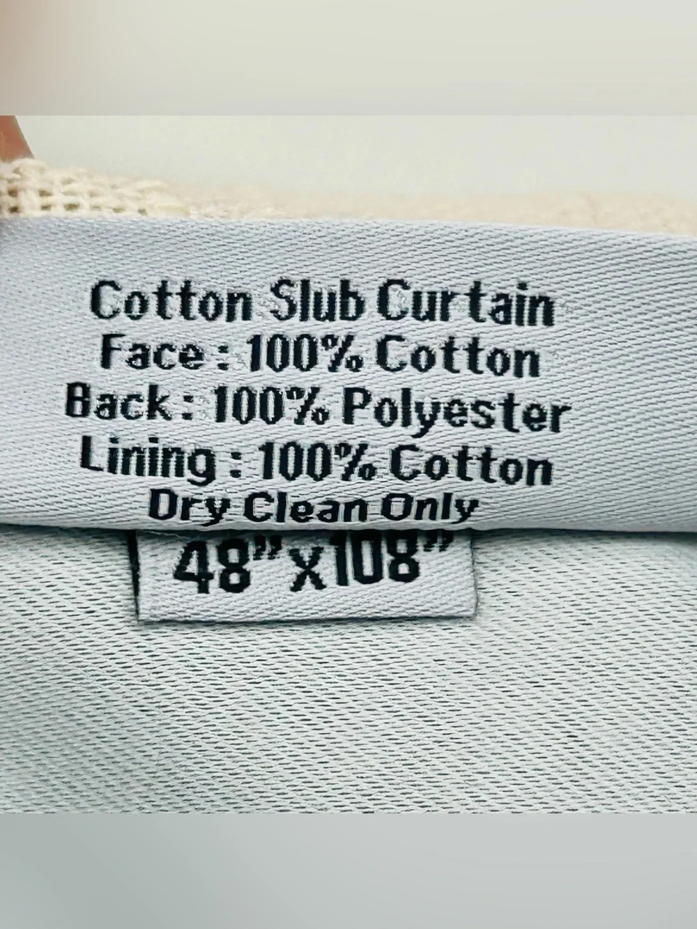 QUINCE Set Of 2 48x108 Cotton Slub Room Darkening Curtains Natural 9943